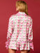 2PCS 1960s Christmas Long Sleeve Button Pajama Set