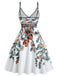 [Plus Size] Multicolor 1950s Floral Spaghetti Straps Dress
