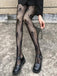Black Gothic Skull Fishnet Tights