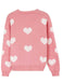 1950s Valentine's Day Heart Print Knit Cardigan