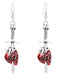 Vintage Halloween Skull Sword Heart Earrings