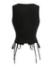 1970s Solid Waist-Tie V-Neck Vest