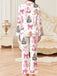 White 1940s Christmas Candy Canes Pajama Set