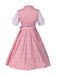 Pink 1950 Embroidered Puff Dress Set