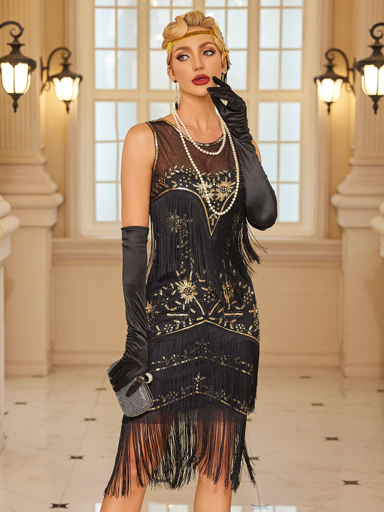 1920s Sequins Beading Tassels Flapper Dress