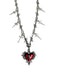 Vintage Wine Red Heart Cross Necklace