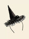 Black Gothic Lace Rose Wizard Hat Headband