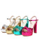 Metallic Snake Print Chunky High Heel Sandals