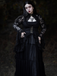 Black 1980s Gigot Sleeve Victorian Lace Dress