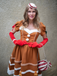 Turmeric 1950s Gingerbread Man Plush Trim Dress
