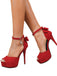 Peep-Toe Crystal Bow High Heels Shoes