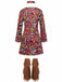 3PCS 1970s Vintage Fringe Hippie Costume Set
