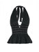 Black 1980s Punk Rhinestone Halter Top