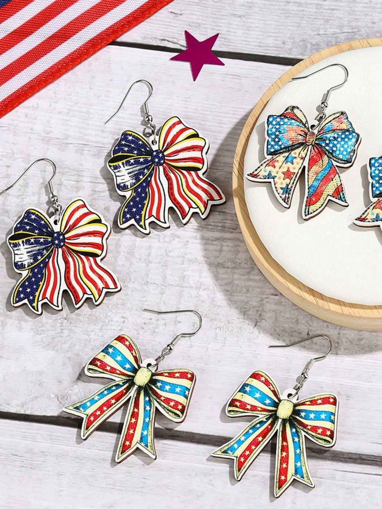 Vintage Multicolor Bow Star Earring