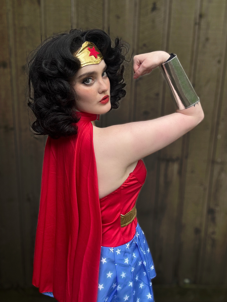 Multicolor 1980s Wonder Woman Complete Halloween Cosplay Costume