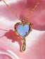 Vintage Alloy Mirror Decoration Necklace