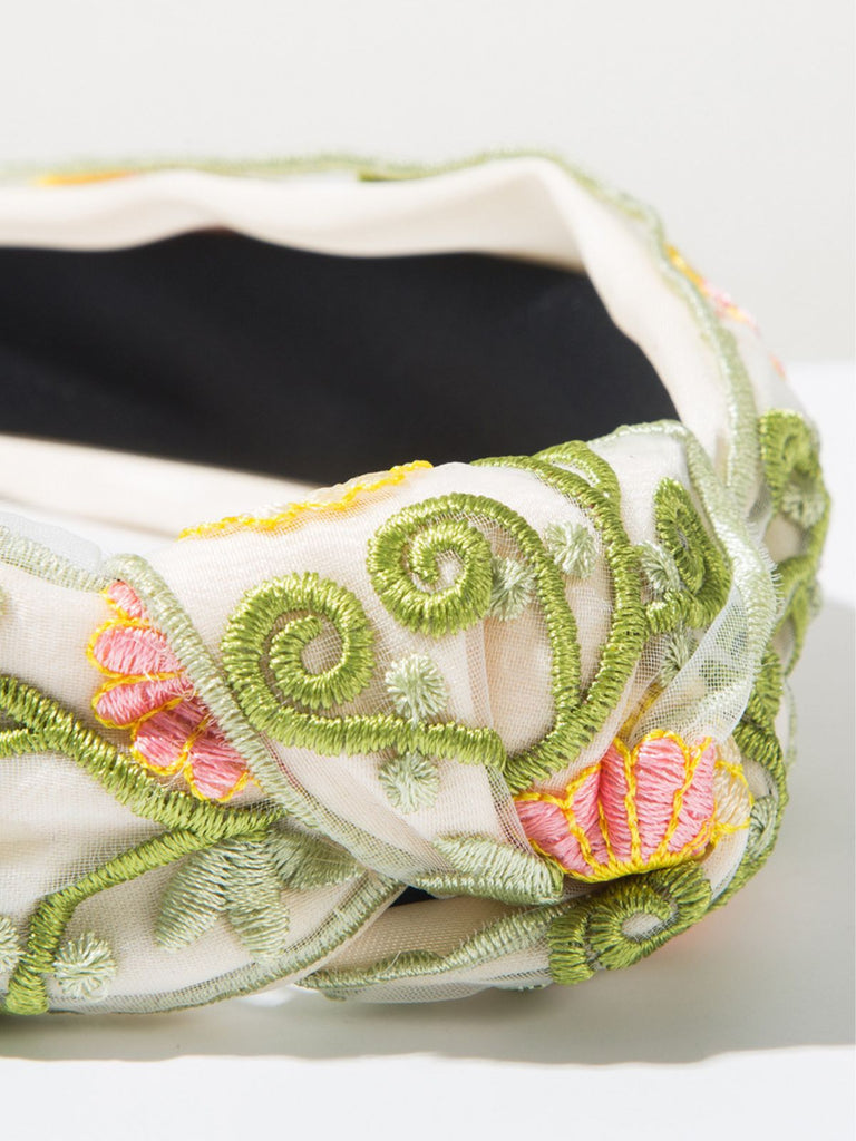 Retro Boho Embroidered Floral Headband