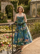 [Pre-Sale] Blue 1950s Water Lily Sweetheart Strapless Dress