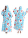 1970s Pumpkin Santas Snowman Blanket Hoodie Lougewear