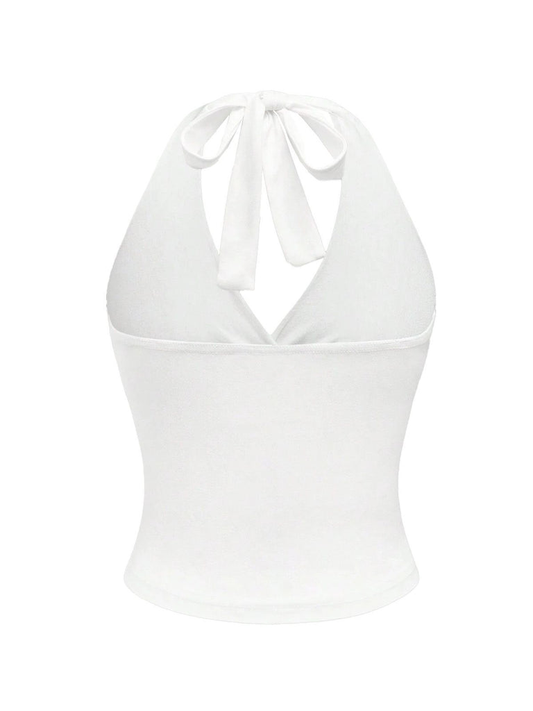 1980s Leopard Print Halter Neck Wrap Top