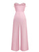 1970s Strapless Feather Solid Jumpsuit