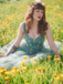 1930s Floral Mesh Boned Lace-Up Dress