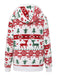 Multicolor 1940s Reindeer & Christmas Tree Plush Hoodie
