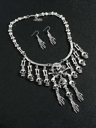 Gothic Skull Multi-layer Tassel Jewelry Set