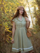 Green 1940s Lace Plaid Cotton Patchwork Dress