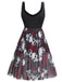 1950s Slip Halloween Skull Rose Dress