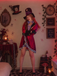 1960s Halloween Mad Hatter Long Sleeve Belt Costume Set