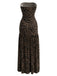 1930s Bandeau Zebra Print Mesh Split Dress