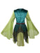 Green 1960s Elven Bell Sleeve Belted Asymmetric Dress