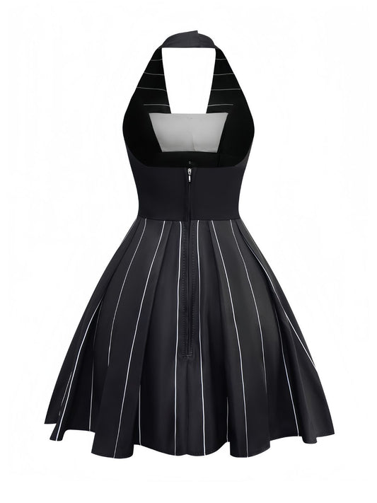 1960s Nightmare Before Christmas Bat Striped Dress