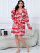 [Plus Size] 1950s Winter Print Plush Hooded Robe