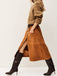 Brown 1960s Corduroy Button Front Pocket Midi Skirt