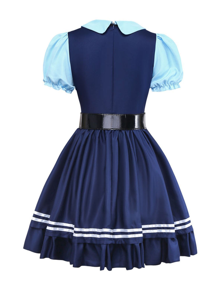 1960s Bunny Officer Mock Two-Piece Shirt Dress Set