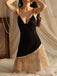 Black 1970s Lace Trim Spaghetti Strap Slip Nightgown