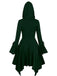 Purple 1980s Gothic Hooded Punk Long Jacket