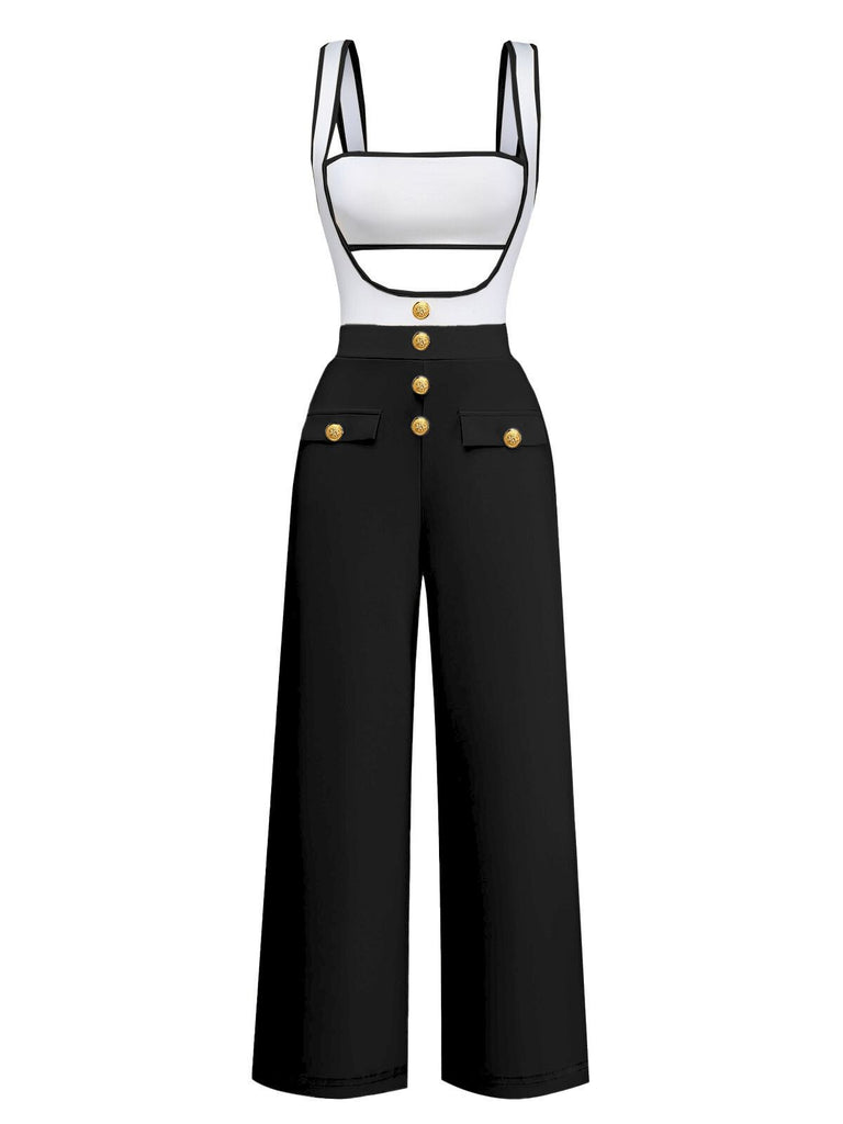 1950s Strapless Cut-Out Patchwork Jumpsuit Set