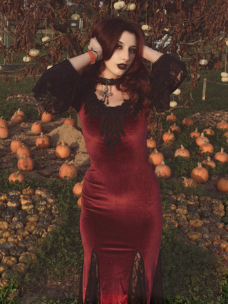 1930s Lace Long Sleeve Fishtail Dress