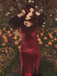 1930s Lace Long Sleeve Fishtail Dress