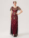 1920s Beaded Mesh Short Sleeve Charleston Dress