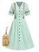 ‍Pure Cotton Mint Green 1940s V-Neck Floral Dress (78% off)