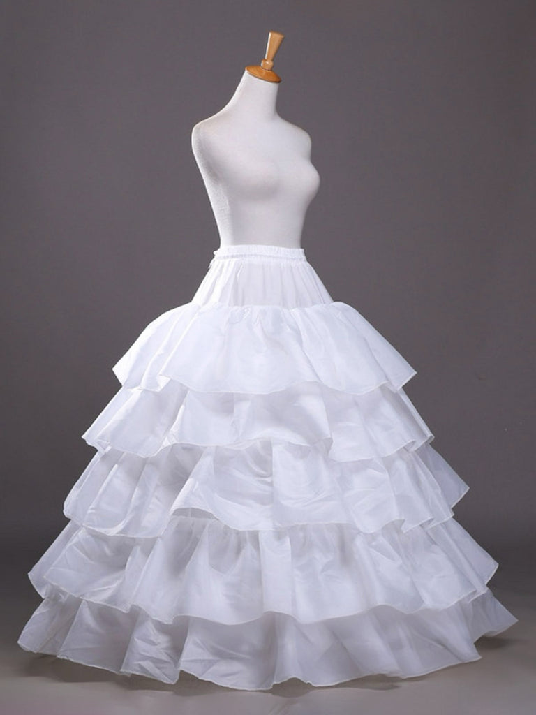 White 1950s Multi-Layered Ruffled Petticoat