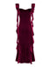 1940s Velvet Ribbon Strap Ruffled Detail Dress