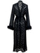 2PCS Black 1940s Lace Sheer Sleepwear Set