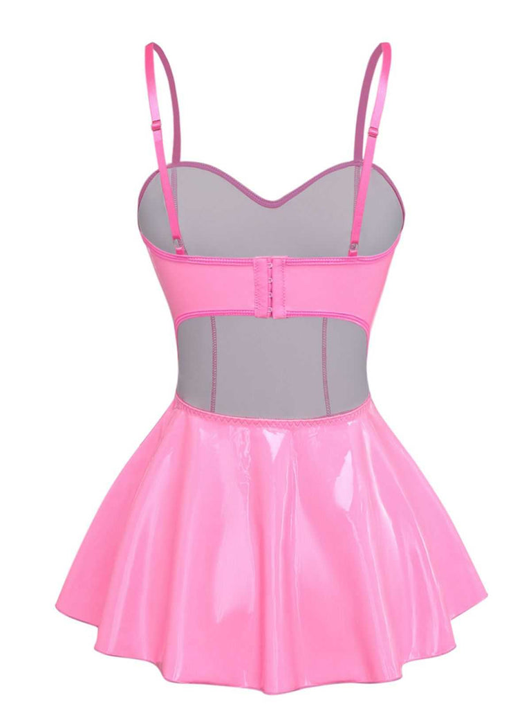 1980s Bunny Costume Latex Dress With Ears Headband