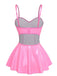 1980s Bunny Costume Latex Dress With Ears Headband