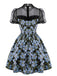 1970s Daisy Polka Dot Mesh Dress